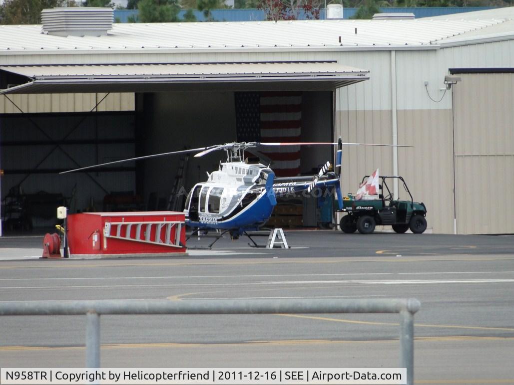 N958TR, Bell 407 C/N 53770, Parked at the hanger waiting to be called out