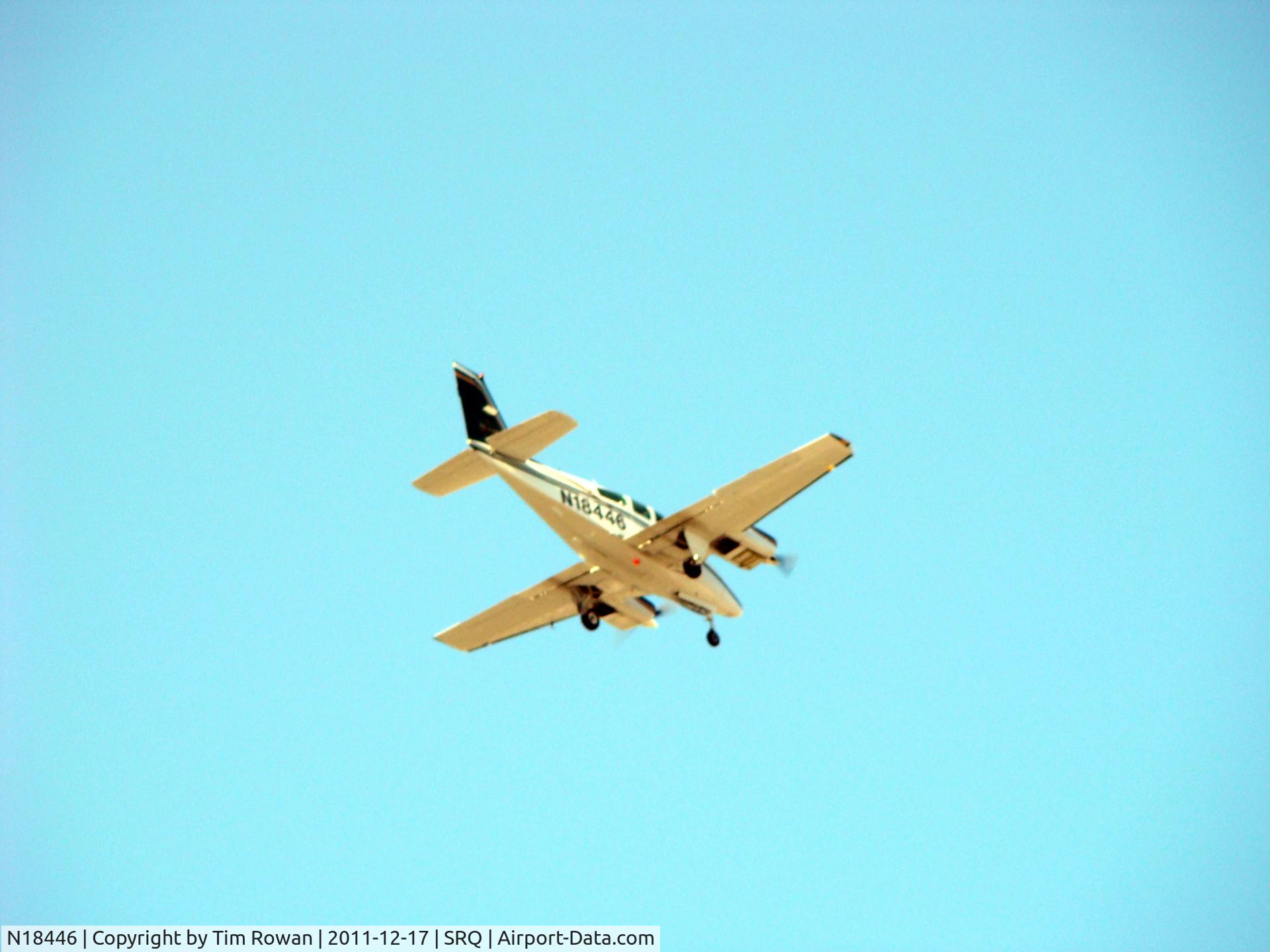 N18446, 1977 Beech 95-B55 (T42A) Baron C/N TC-2086, Landing at Sarasota/Bradenton Airport