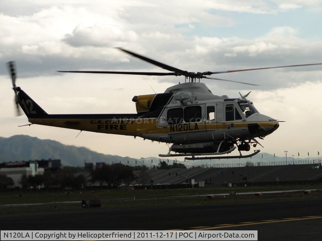 N120LA, 2007 Bell 412EP C/N 36455, Left turn, air taxi into helipad area and then turn around to face north