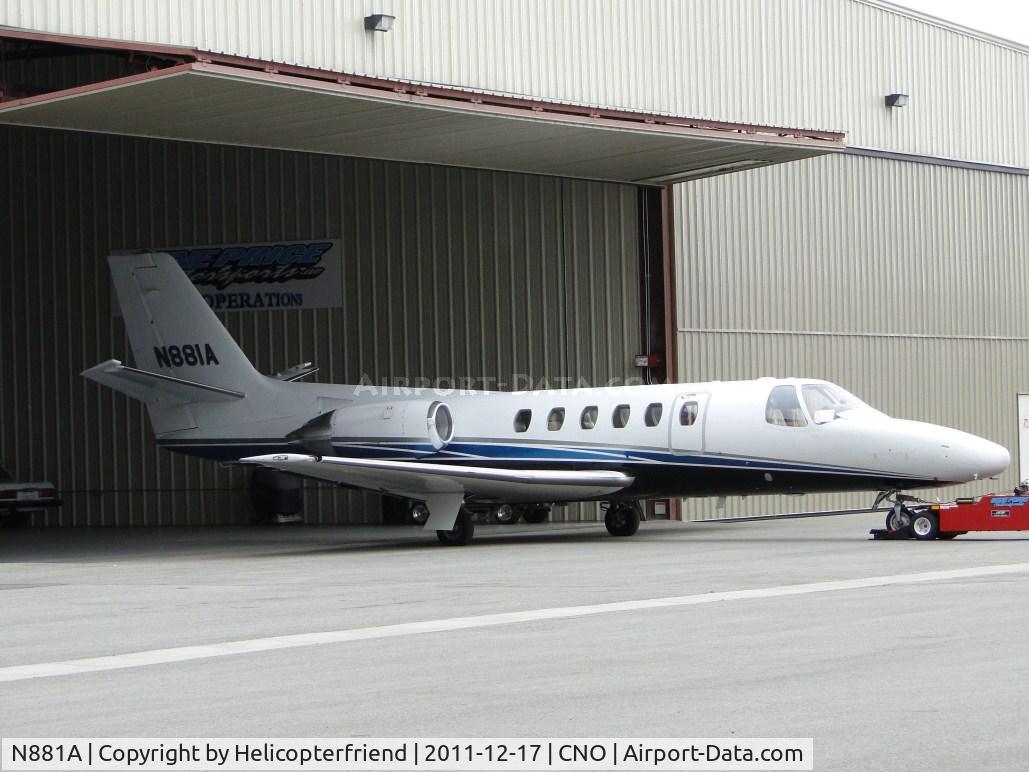 N881A, 1987 Cessna S550 Citation IIS C/N S550-0139, Pulled out of the hanger and waiting