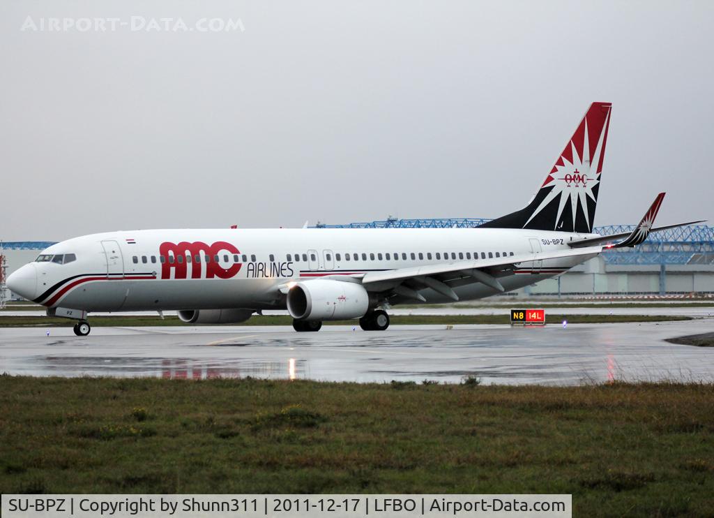 SU-BPZ, 2007 Boeing 737-86N C/N 35213, Arriving from flight and rolling to the Terminal...