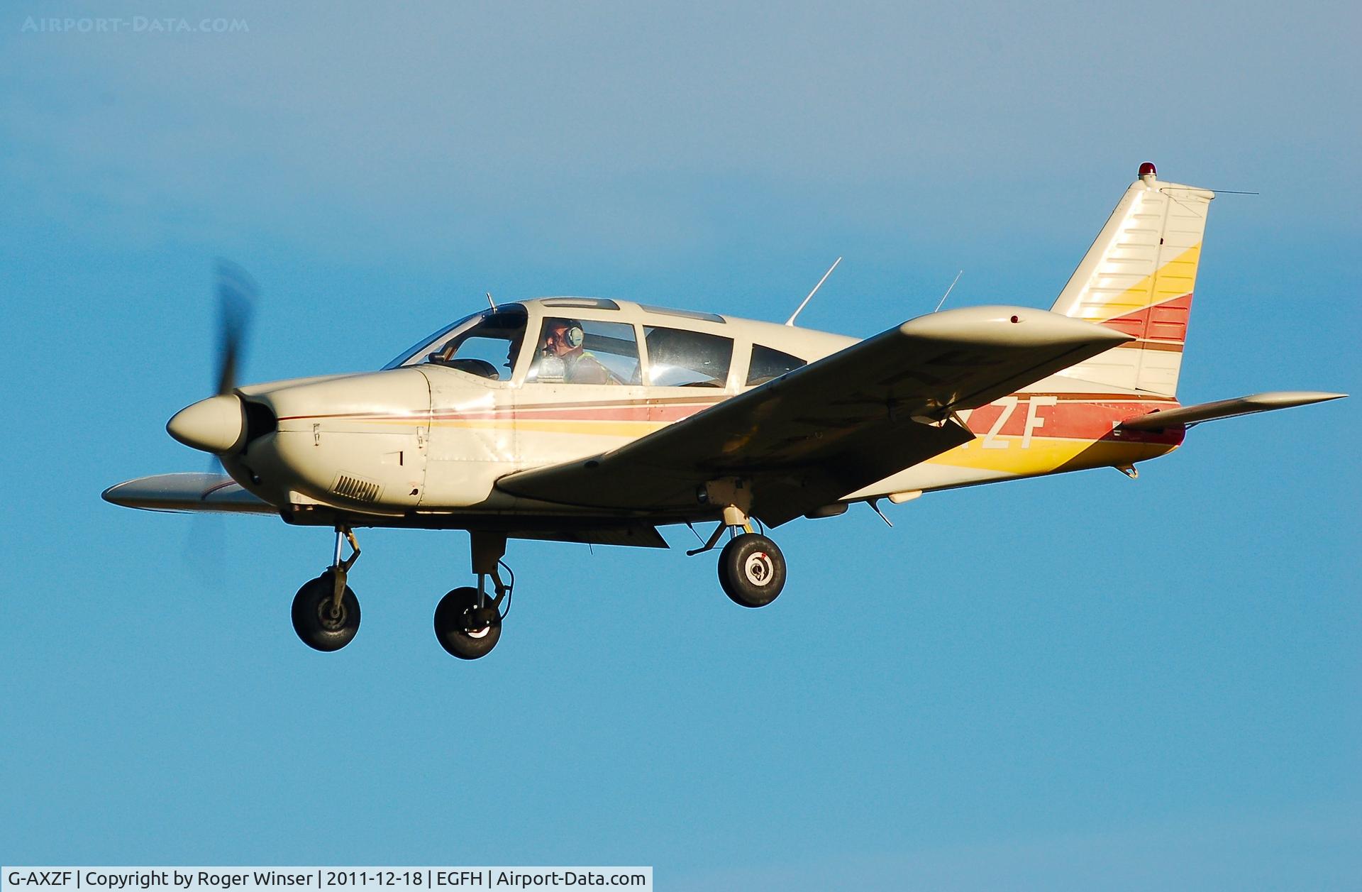 G-AXZF, 1970 Piper PA-28-180 Cherokee E C/N 28-5688, Resident Piper Cherokee arriving Runway 28.