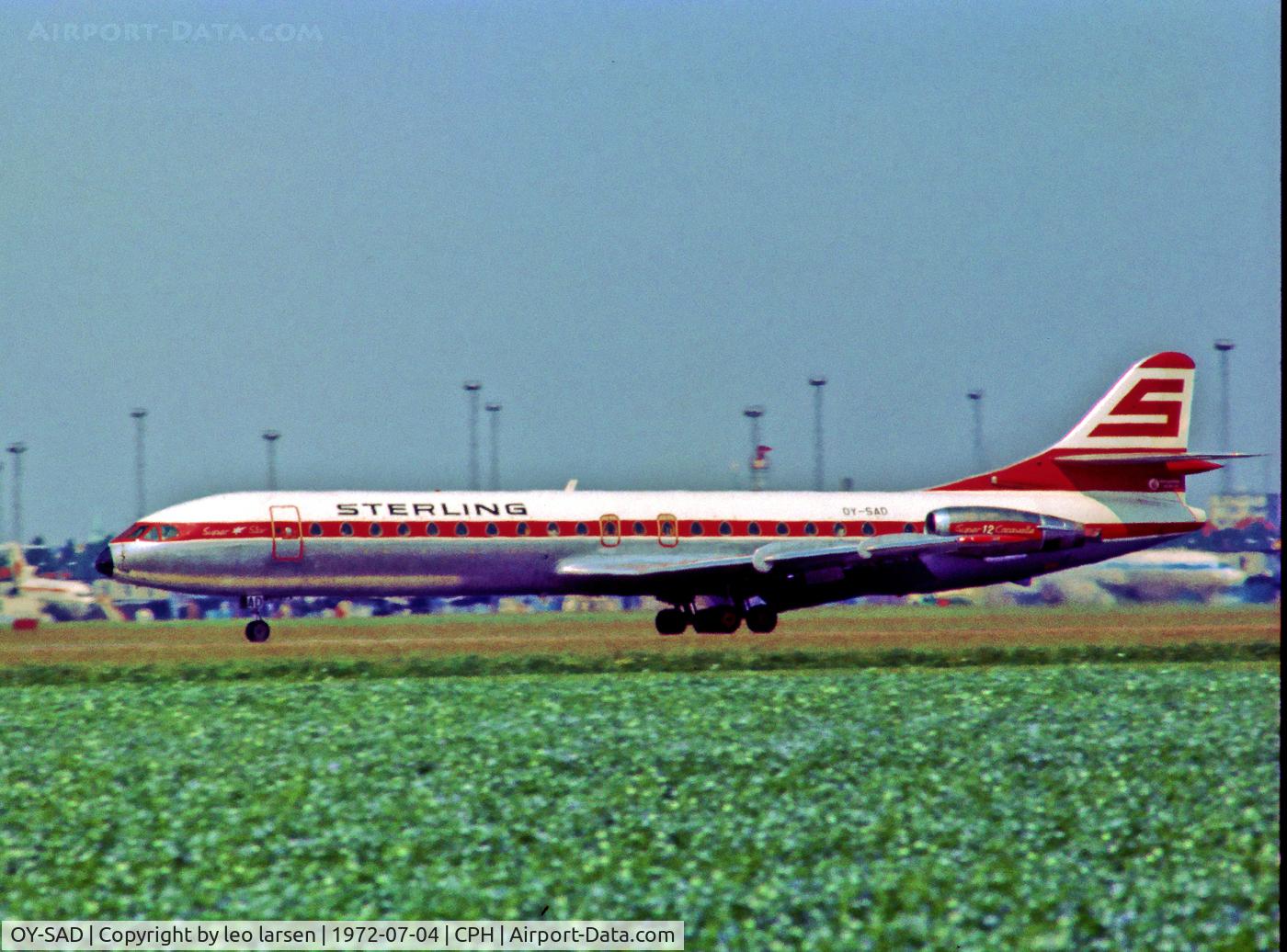 OY-SAD, 1971 Aerospatiale SE-210 Super Caravelle 12 C/N 272, Copenhagen Kastrup 4.7.72