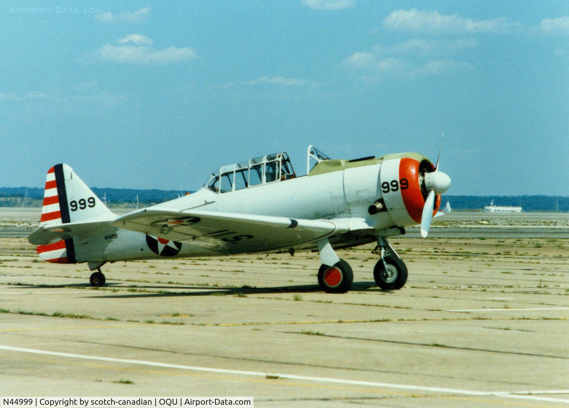 N44999, North American AT-6 Texan C/N 182-674, North American AT-6 Texan N44999 at Quonset State Airport, North Kingstown, RI - circa 1980's