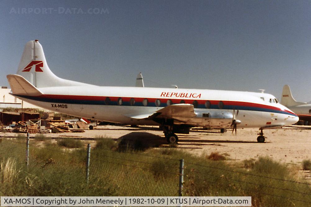 XA-MOS, 1957 Vickers Viscount 745D C/N 334, Stored at Tucson IAP - scanned from a print