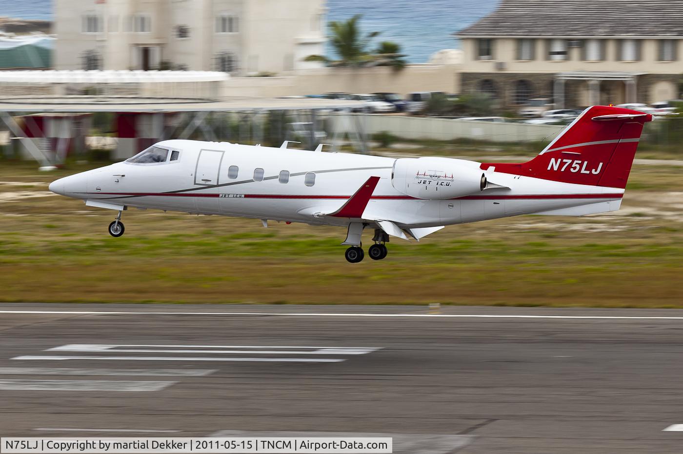 N75LJ, 1983 Gates Learjet 55 C/N 55-065, landing to sxm