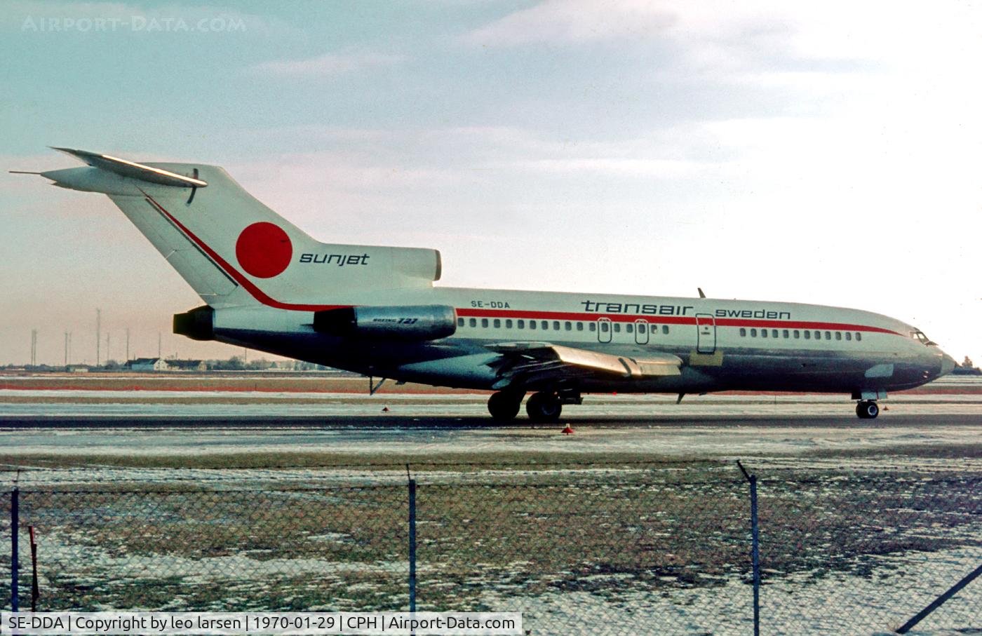SE-DDA, 1967 Boeing 727-134 C/N 19691, Copenhagen Kastrup 29.1.70