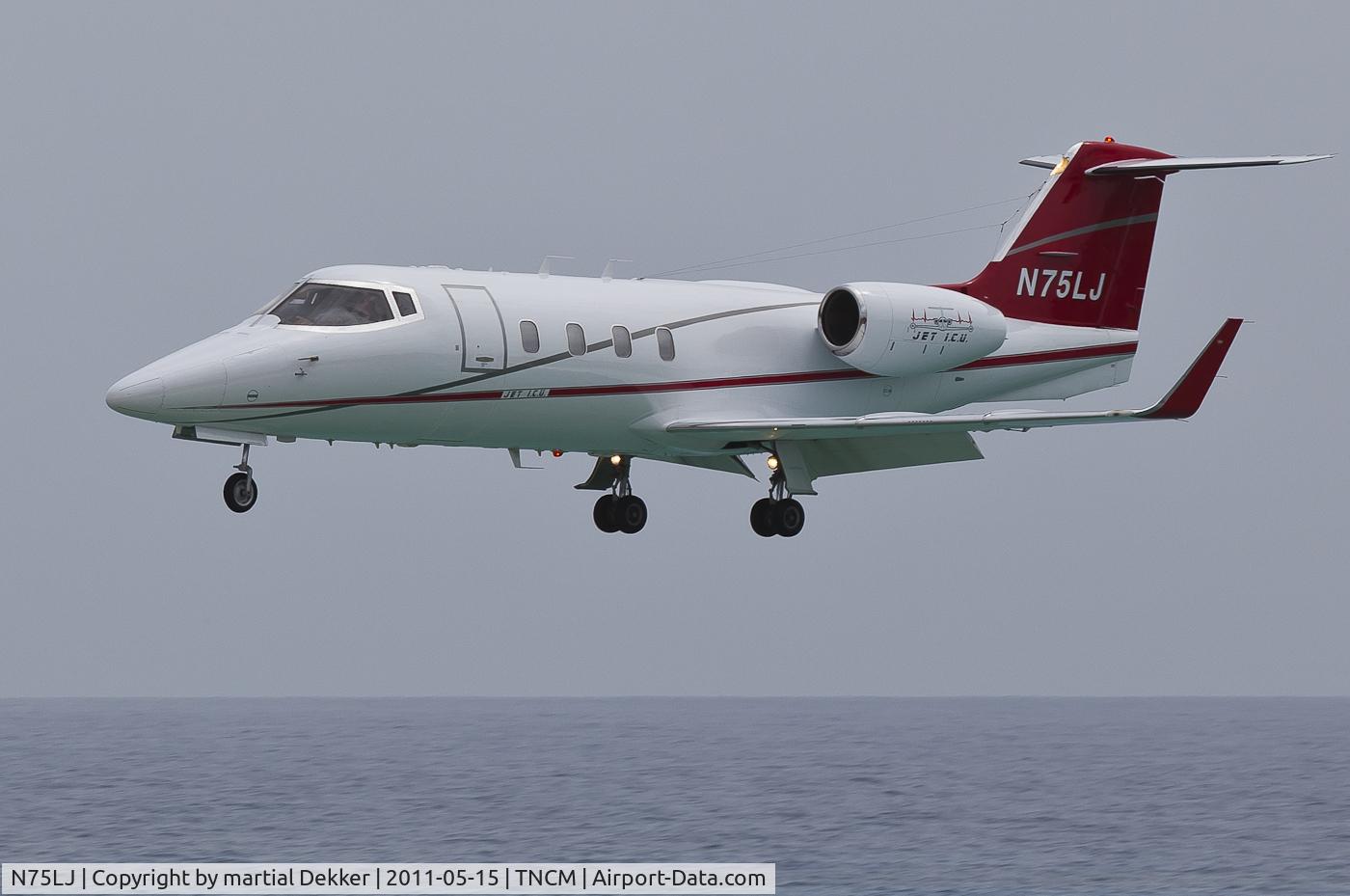 N75LJ, 1983 Gates Learjet 55 C/N 55-065, landing