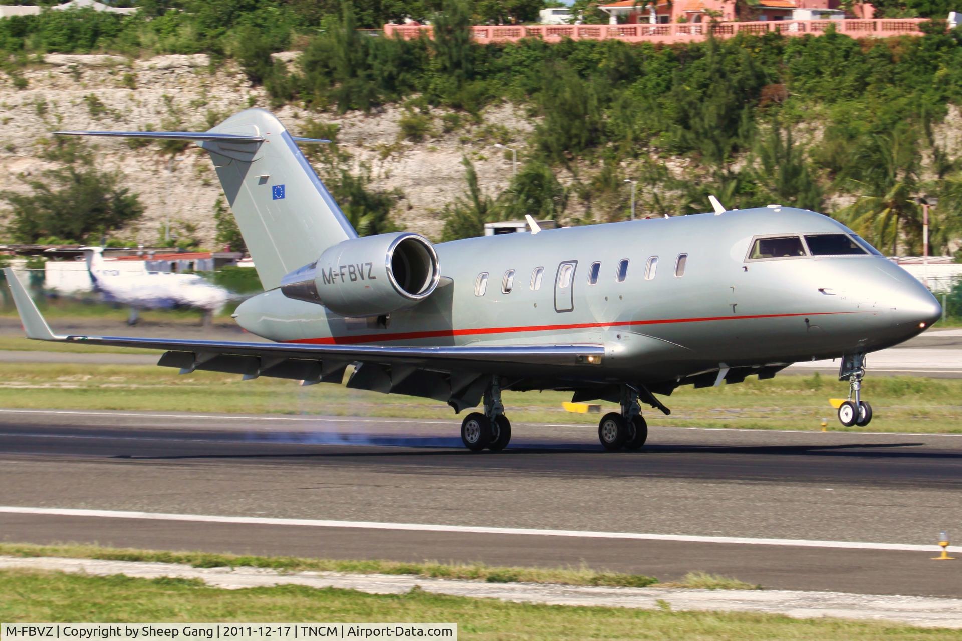 M-FBVZ, 2007 Bombardier Challenger 605 (CL-600-2B16) C/N 5704, M-FBVZ landing at TNCM