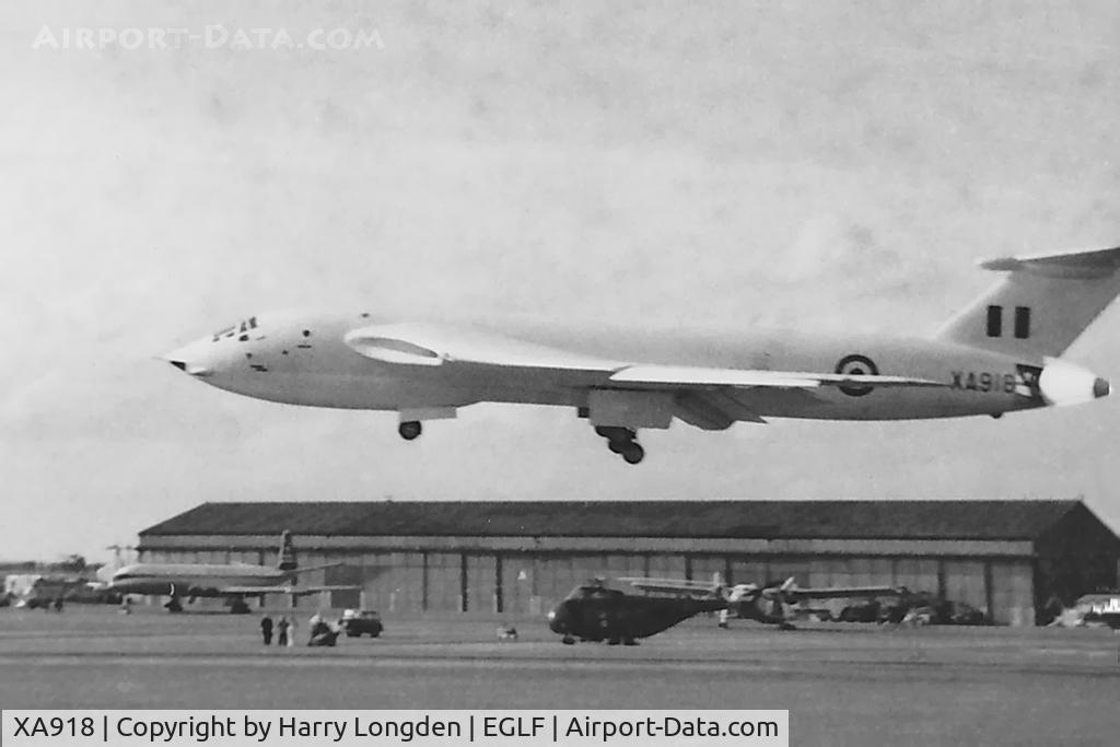 XA918, Handley Page Victor B.1 C/N Not found XA918, Handley Page HP80 Victor B1 prototype at the 1955 Farnborough Air Show.