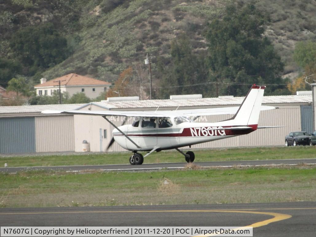 N7607G, 1970 Cessna 172L C/N 17259307, Slowing to turn after landing on ruway 26L