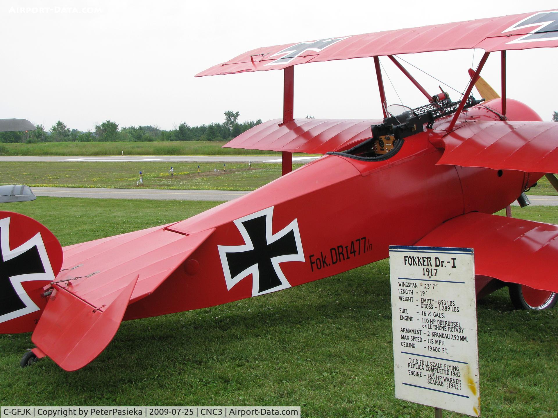 C-GFJK, 1981 Fokker Dr.1 Triplane Replica C/N 102/17, The Great War Flying Museum