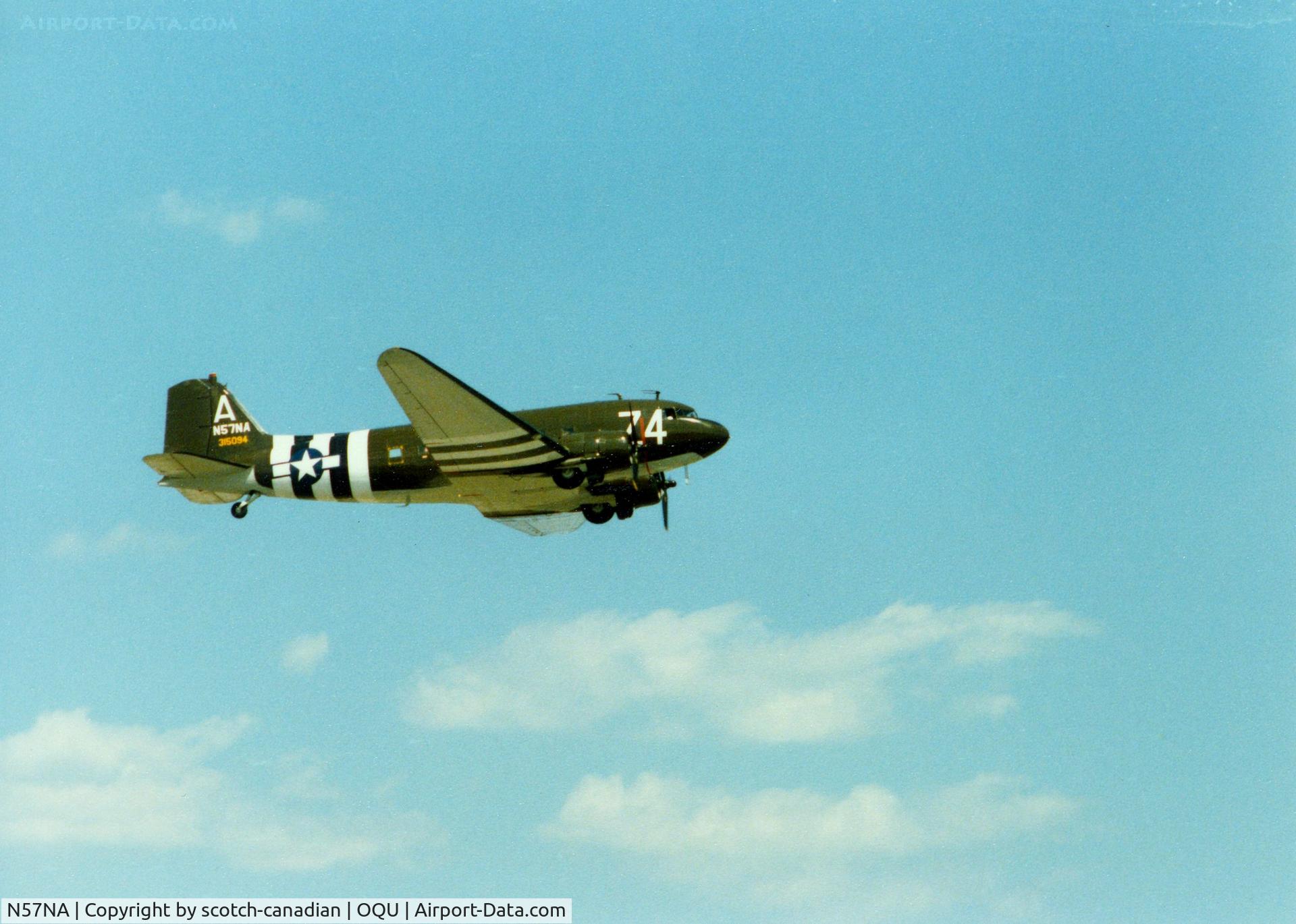 N57NA, 1943 Basler (Douglas) BT-67 (DC3C-S1C3G (C-47A)) C/N 19560, Douglas DC-3 N57NA at Quonset State Airport, North Kingstown, RI - circa 1980's