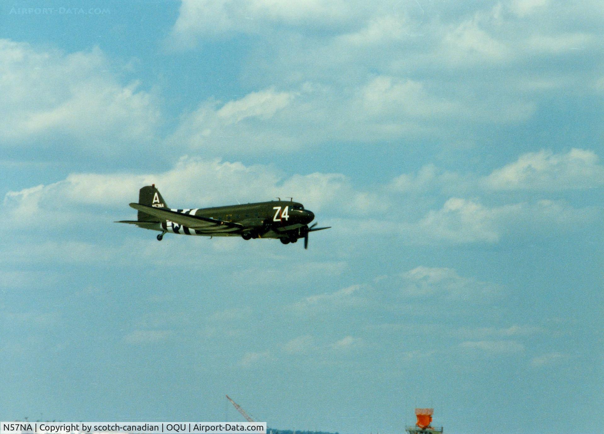 N57NA, 1943 Basler (Douglas) BT-67 (DC3C-S1C3G (C-47A)) C/N 19560, Douglas DC-3 N57NA at Quonset State Airport, North Kingstown, RI - circa 1980's
