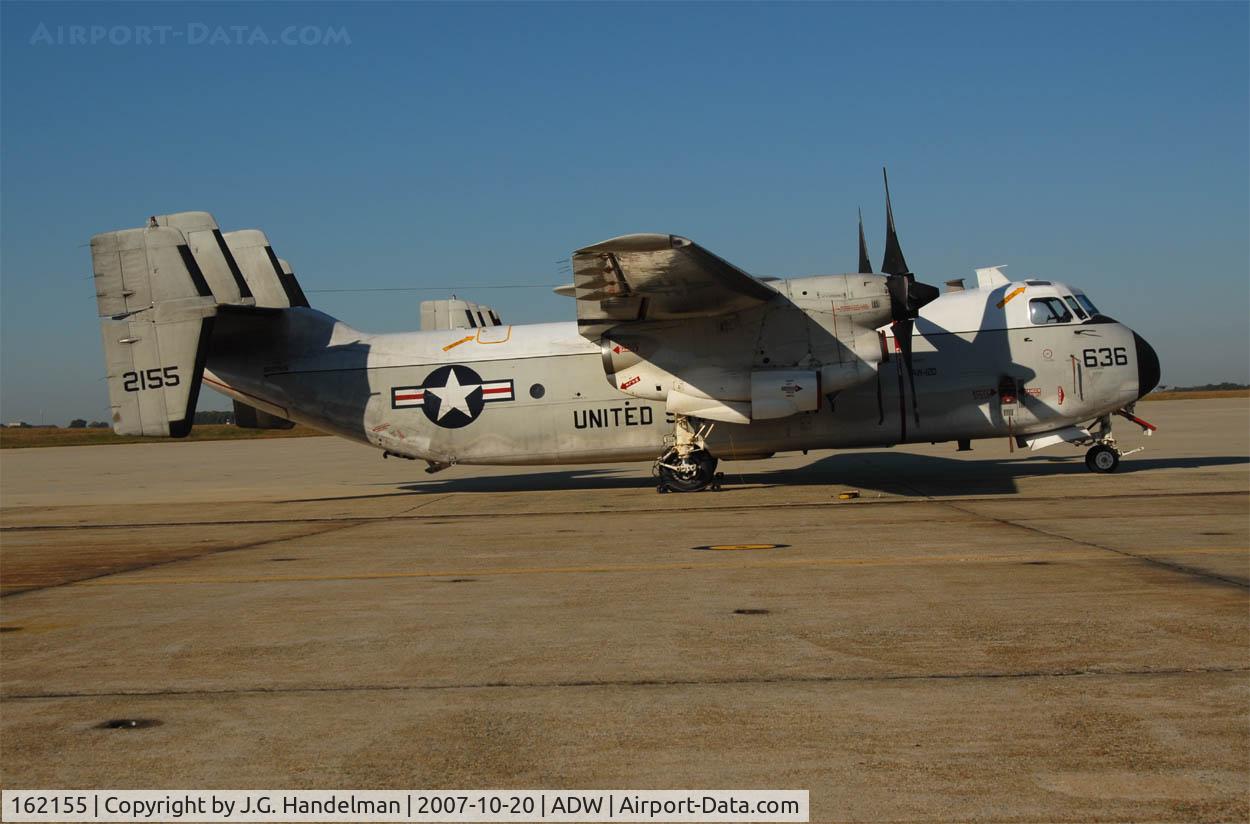 162155, Grumman C-2A Greyhound C/N 35, carrier on board delivery transport at Naval Air Facility Washinghton D.C.