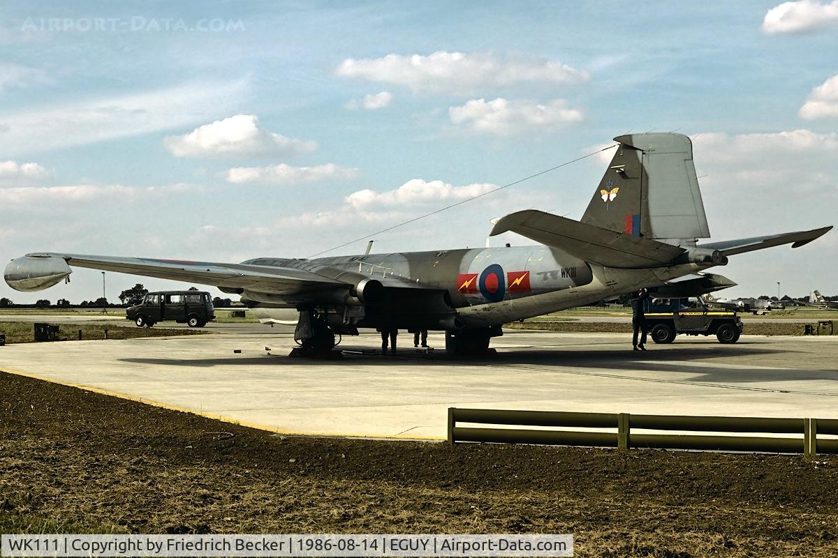 WK111, 1954 English Electric Canberra T.17 C/N R3/EA3/6630, flightline at RAF Wyton