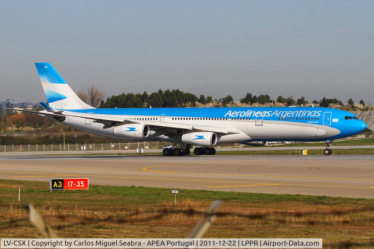 LV-CSX, 2000 Airbus A340-313X C/N 373, Rolling on its delivery flight!