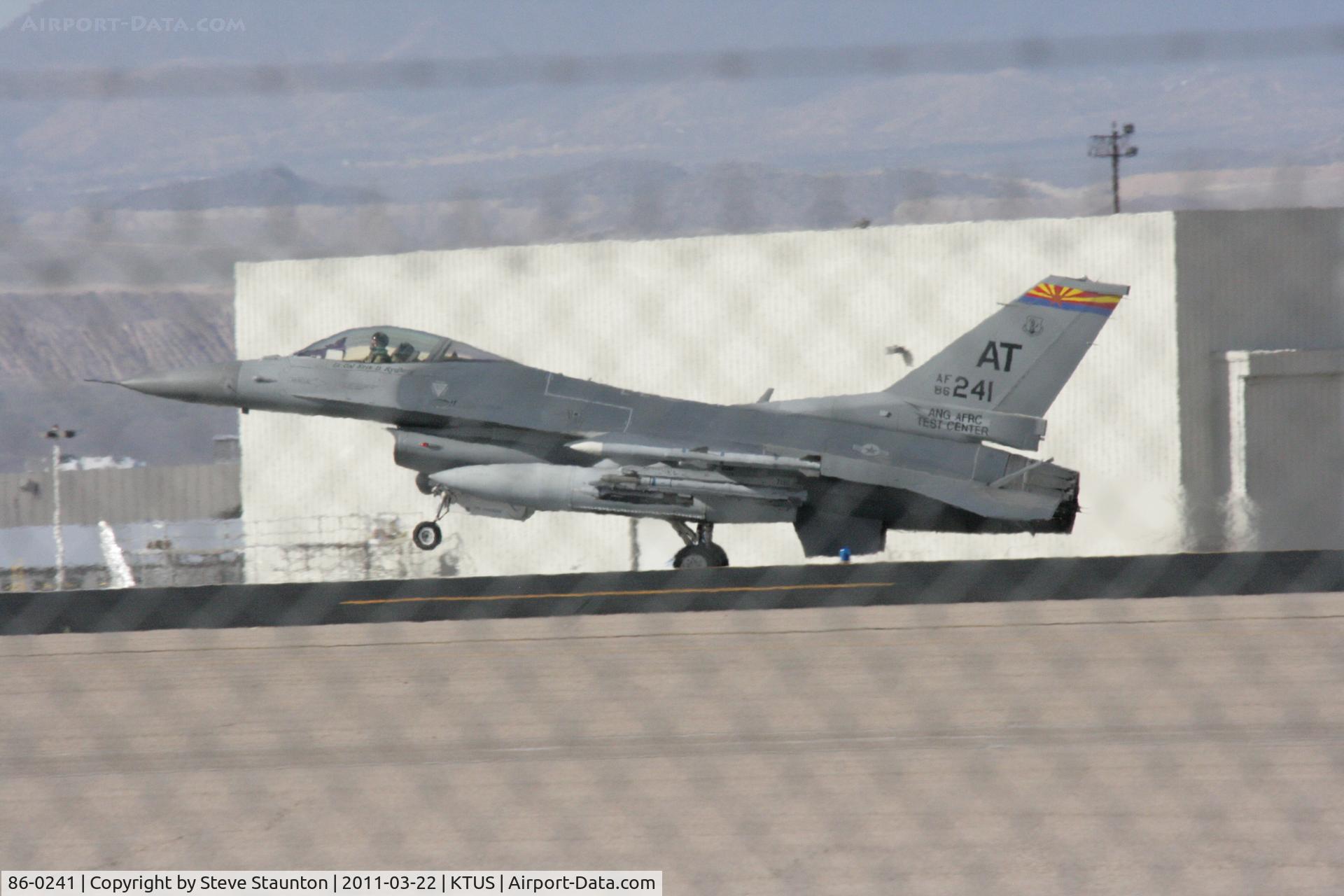86-0241, 1986 General Dynamics F-16C Fighting Falcon C/N 5C-347, Taken at Tucson International Airport, in March 2011 whilst on an Aeroprint Aviation tour