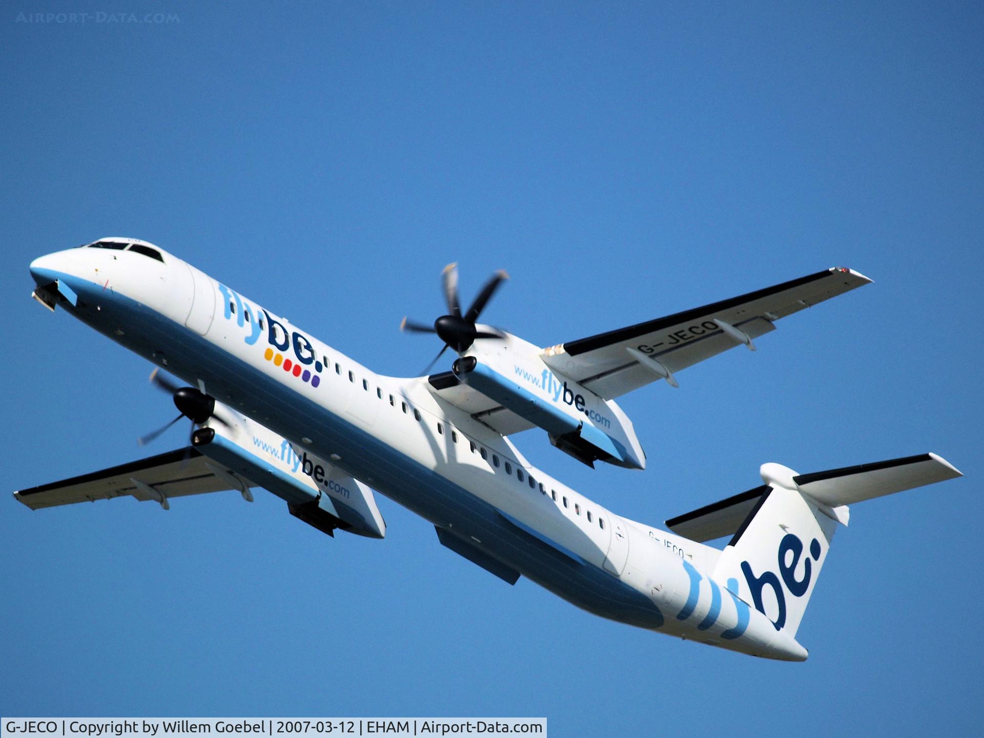 G-JECO, 2006 De Havilland Canada DHC-8-402Q Dash 8 C/N 4126, Take off from Amsterdam Airport of runway24