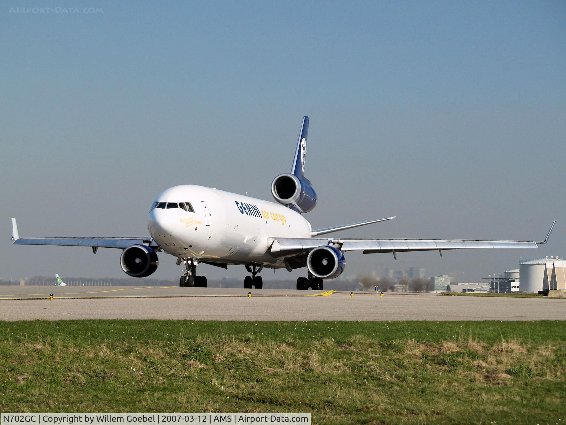 N702GC, 1991 McDonnell Douglas MD-11F C/N 48435, Taxi to runway 24 of Schiphol Airport