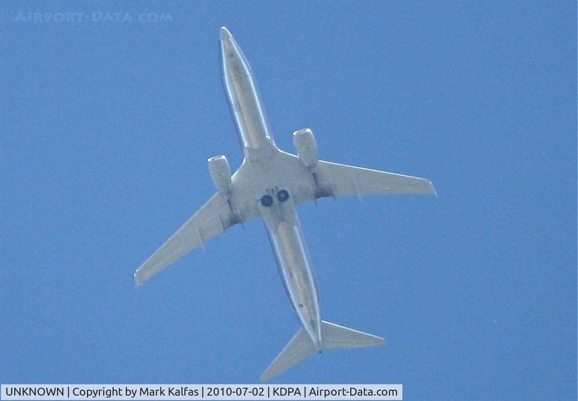 UNKNOWN, Boeing 737 C/N Unknown, American Airlines 737-823, 5000' over KDPA on base leg for RWY 10 KORD.