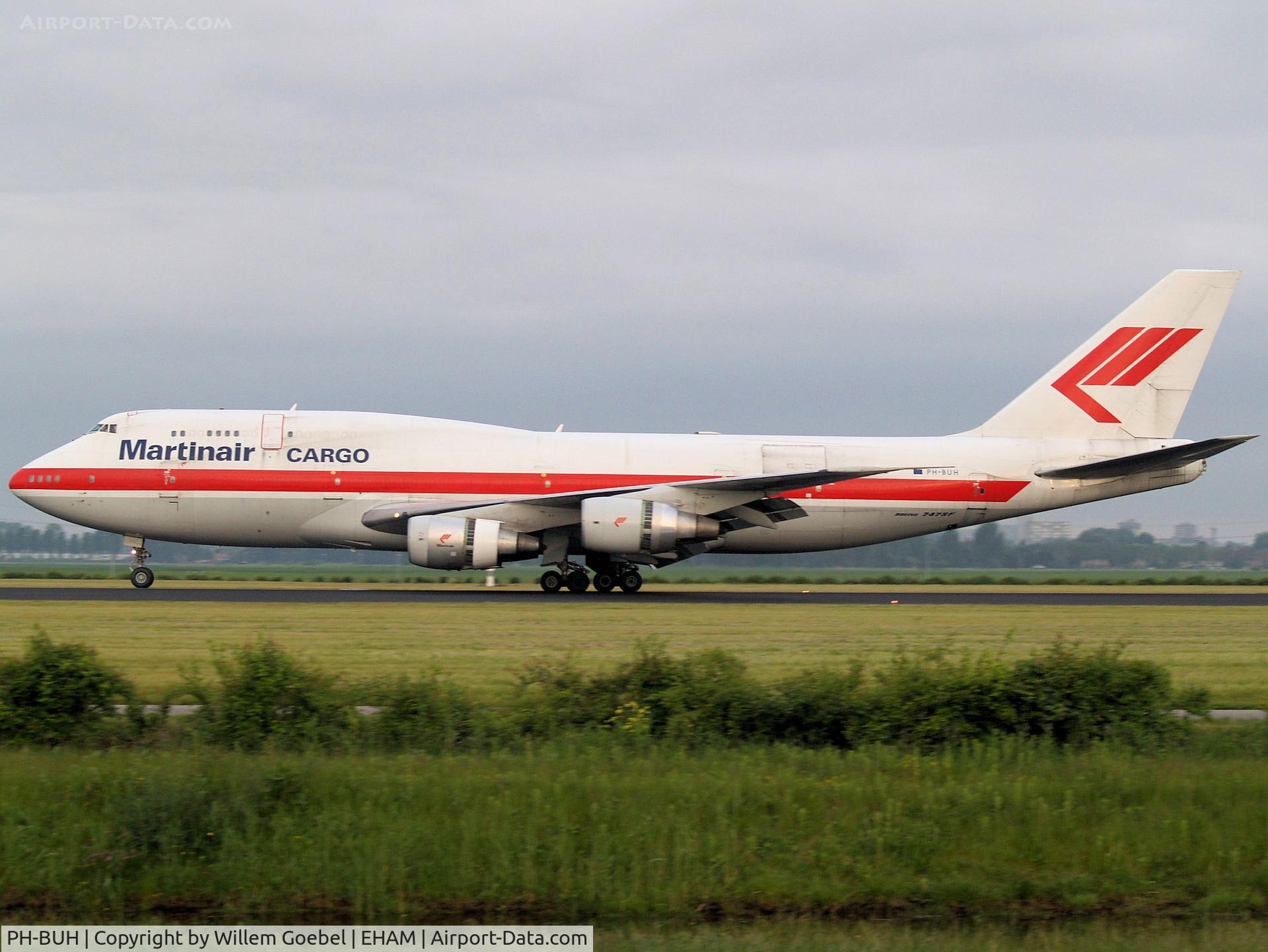 PH-BUH, 1975 Boeing 747-206B C/N 21110, Landing on runway R18 of Amsterdam Airport.