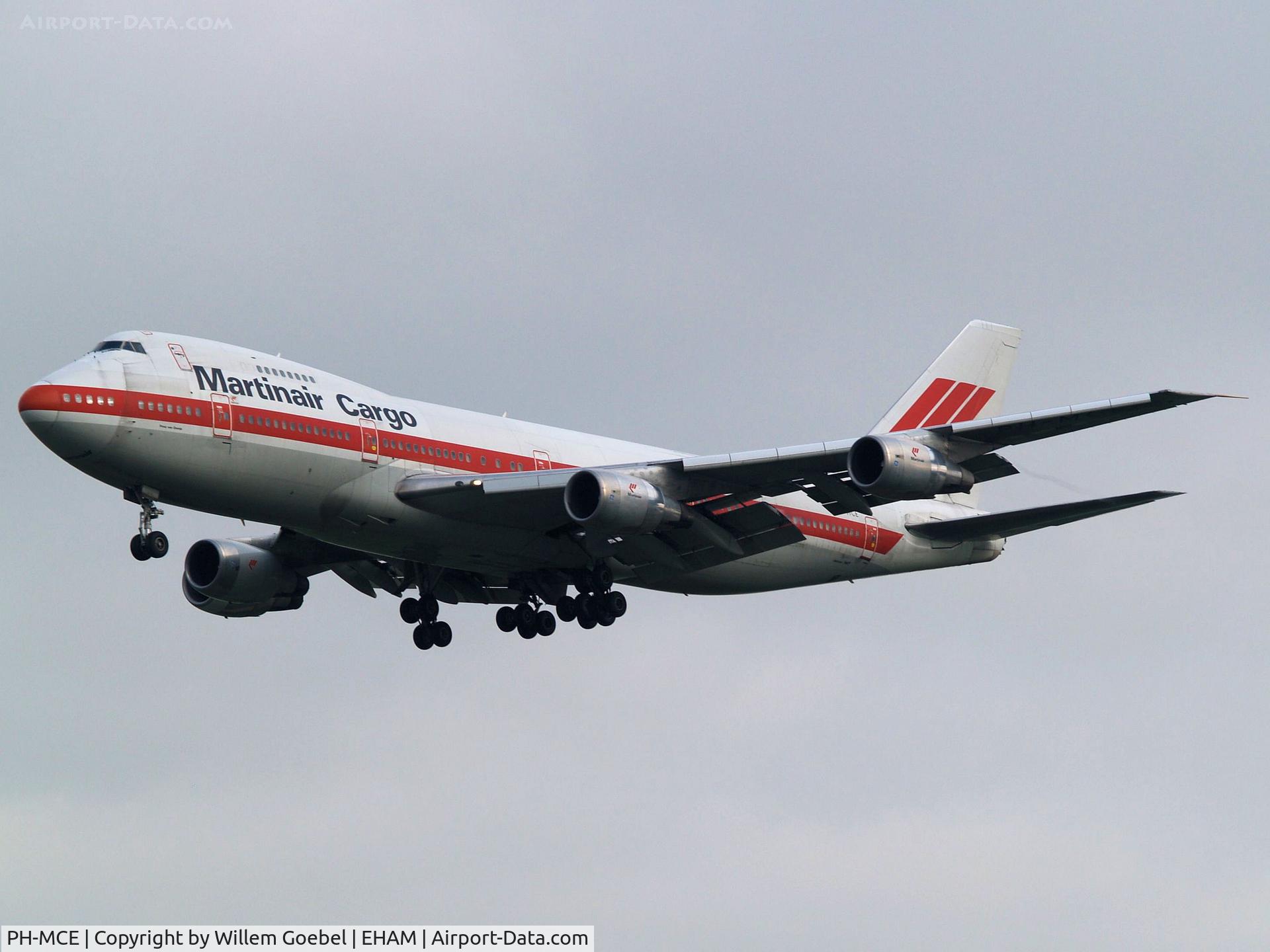 PH-MCE, 1987 Boeing 747-21AC C/N 23652, Landing on runway C18 of Amsterdam Airport.