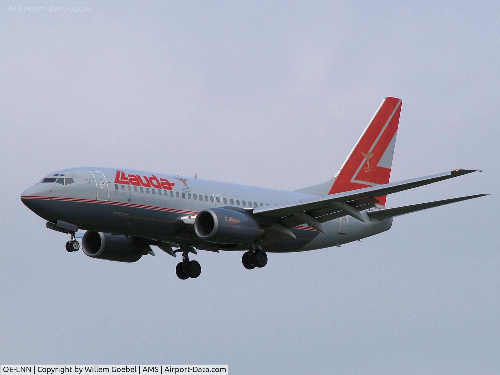 OE-LNN, 2000 Boeing 737-7Z9 C/N 30418, Landing on runway C18 of Amsterdam Airport.