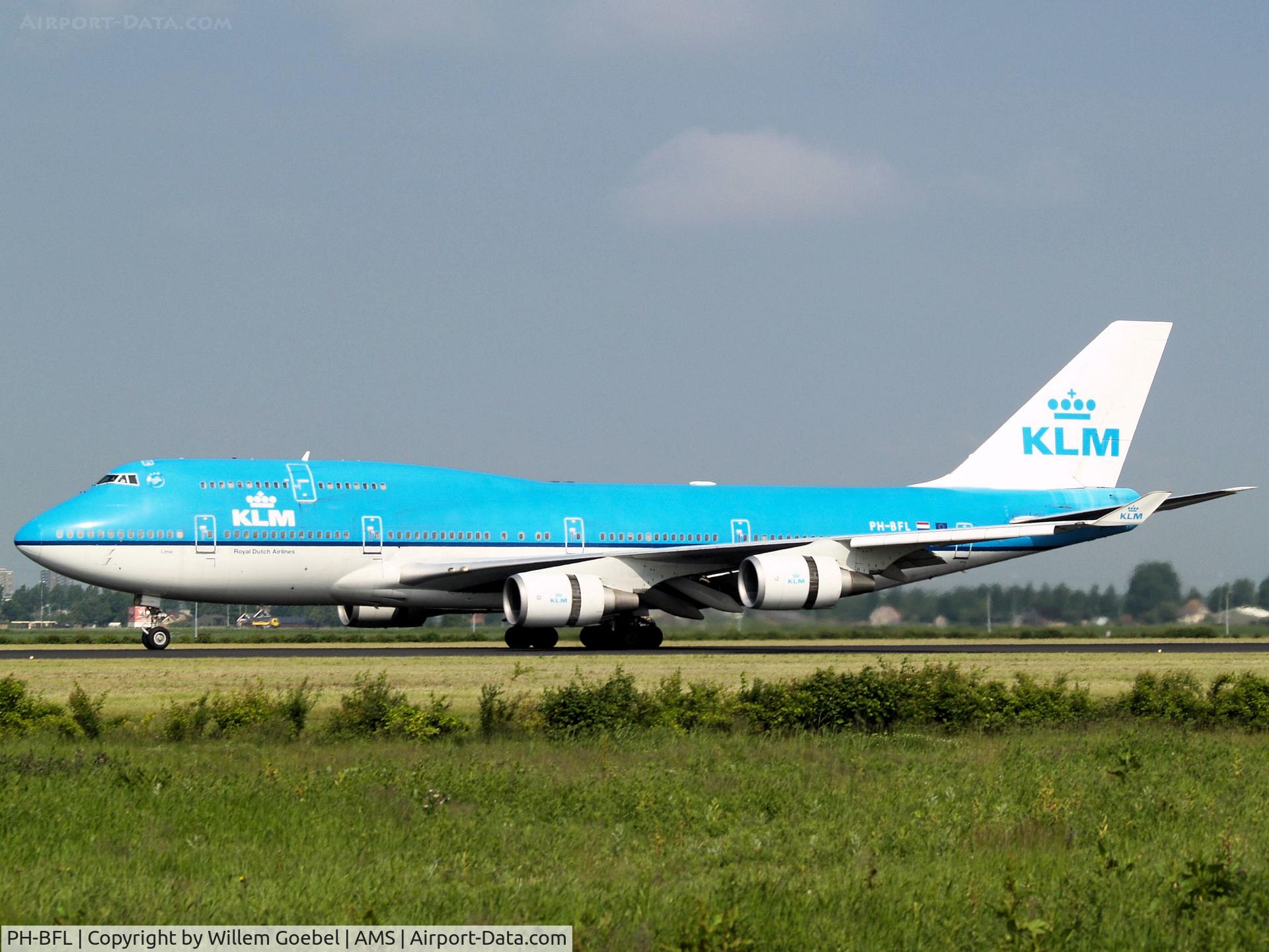 PH-BFL, 1991 Boeing 747-406 C/N 25356, Landing on runway R18 of Amsterdam Airport