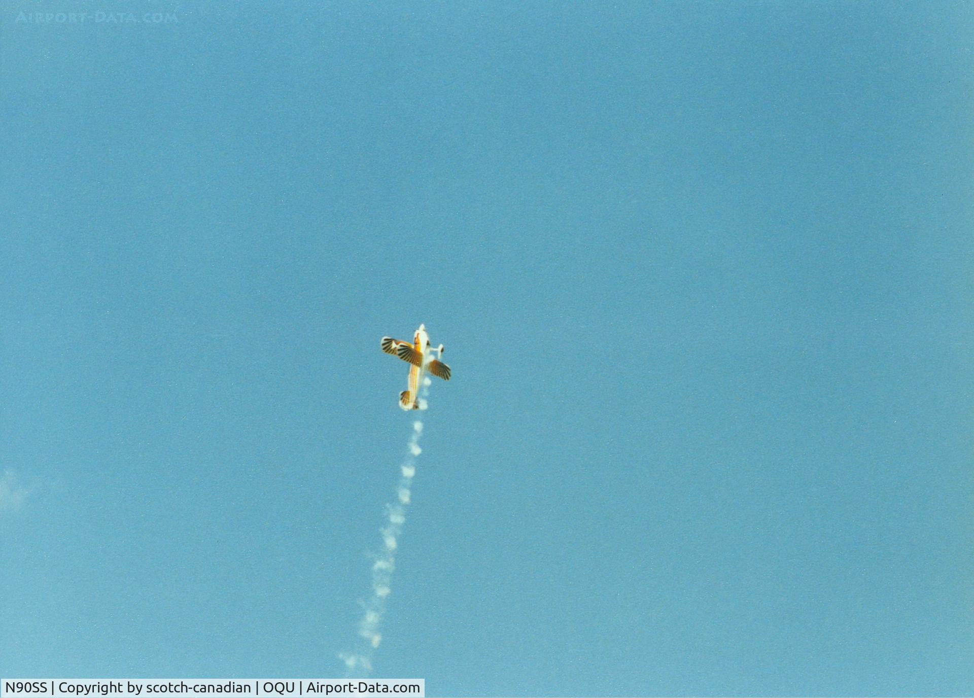 N90SS, 1982 Christen Eagle II C/N SKUPIEN-0001, 1982 Christen Eagle II N90SS at Quonset State Airport, North Kingstown, RI - circa 1980's