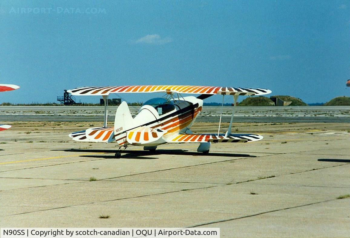 N90SS, 1982 Christen Eagle II C/N SKUPIEN-0001, 1982 Christen Eagle II N90SS at Quonset State Airport, North Kingstown, RI - circa 1980's
