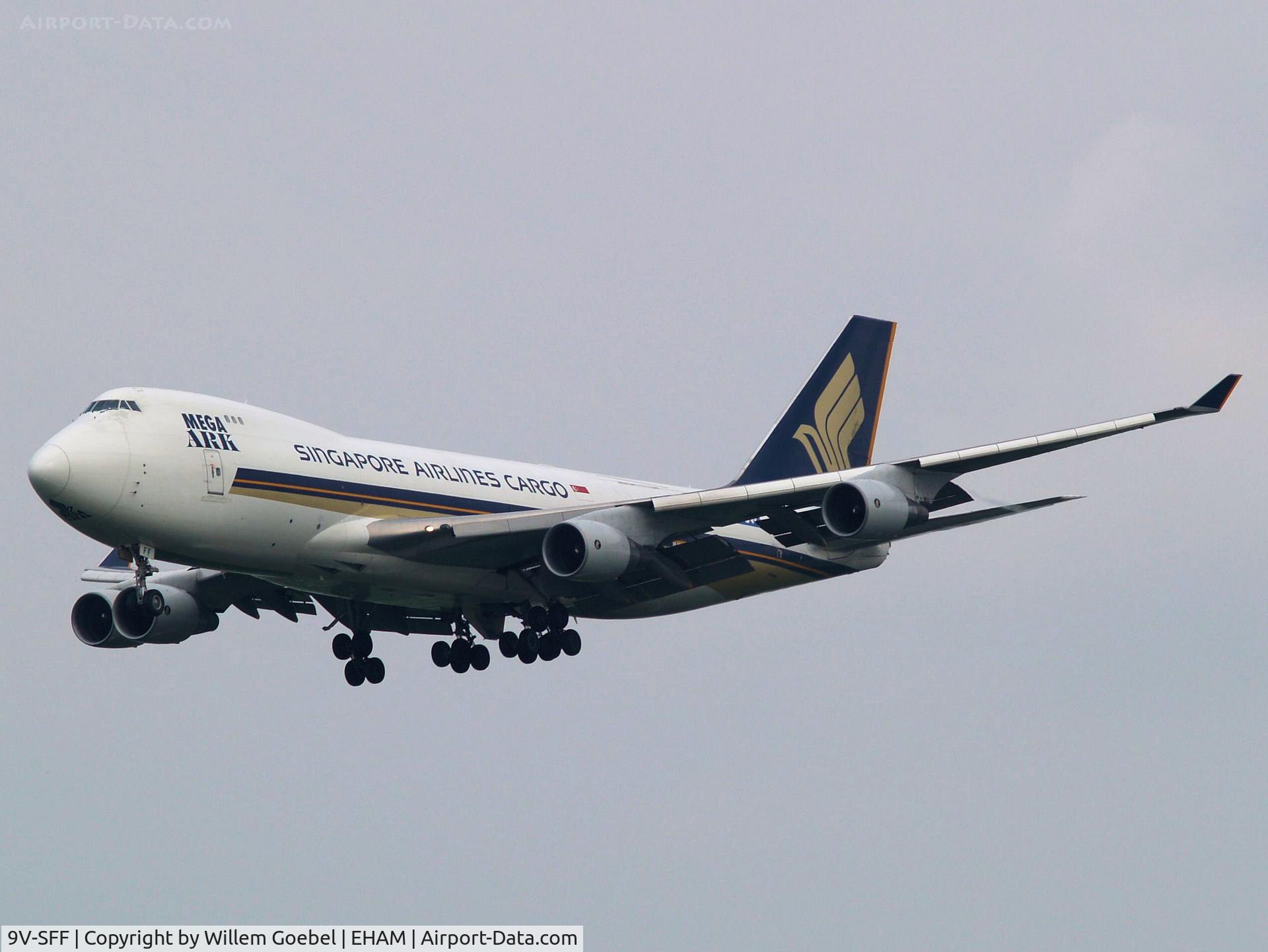9V-SFF, 1997 Boeing 747-412F/SCD C/N 28026, Landing on runway C18 of Amsterdam Airport