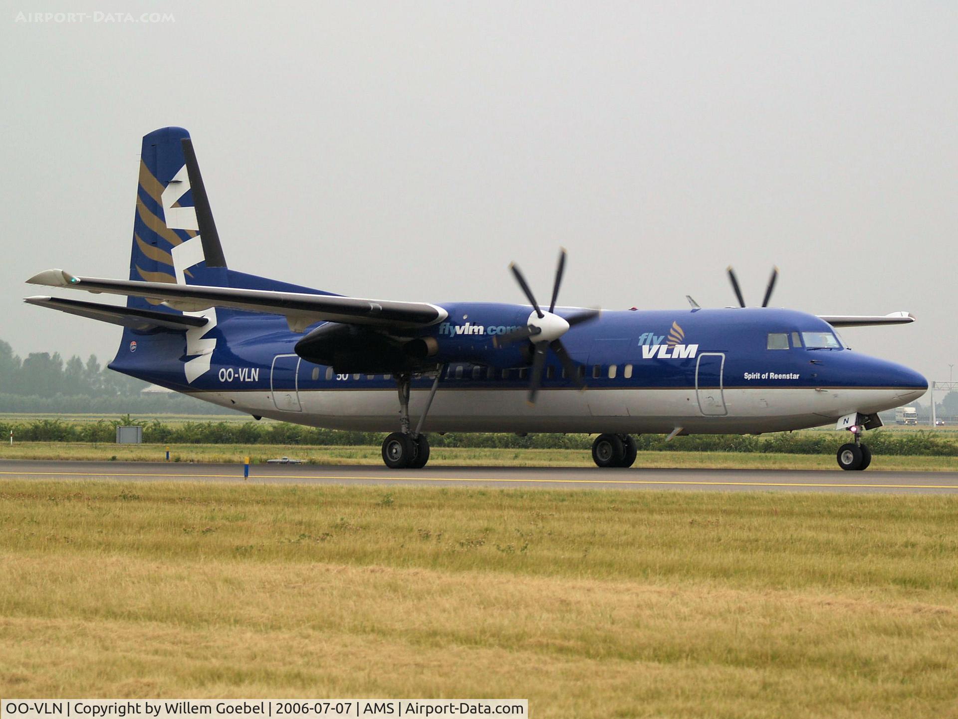 OO-VLN, 1989 Fokker 50 C/N 20145, Taxi to the gate of Amsterdam Airport