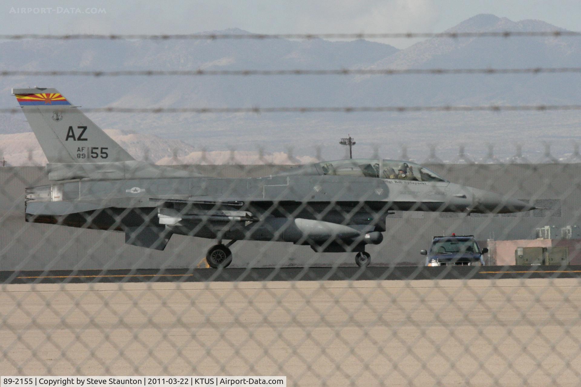 89-2155, General Dynamics F-16D Fighting Falcon C/N 1D-030, Taken at Tucson International Airport, in March 2011 whilst on an Aeroprint Aviation tour