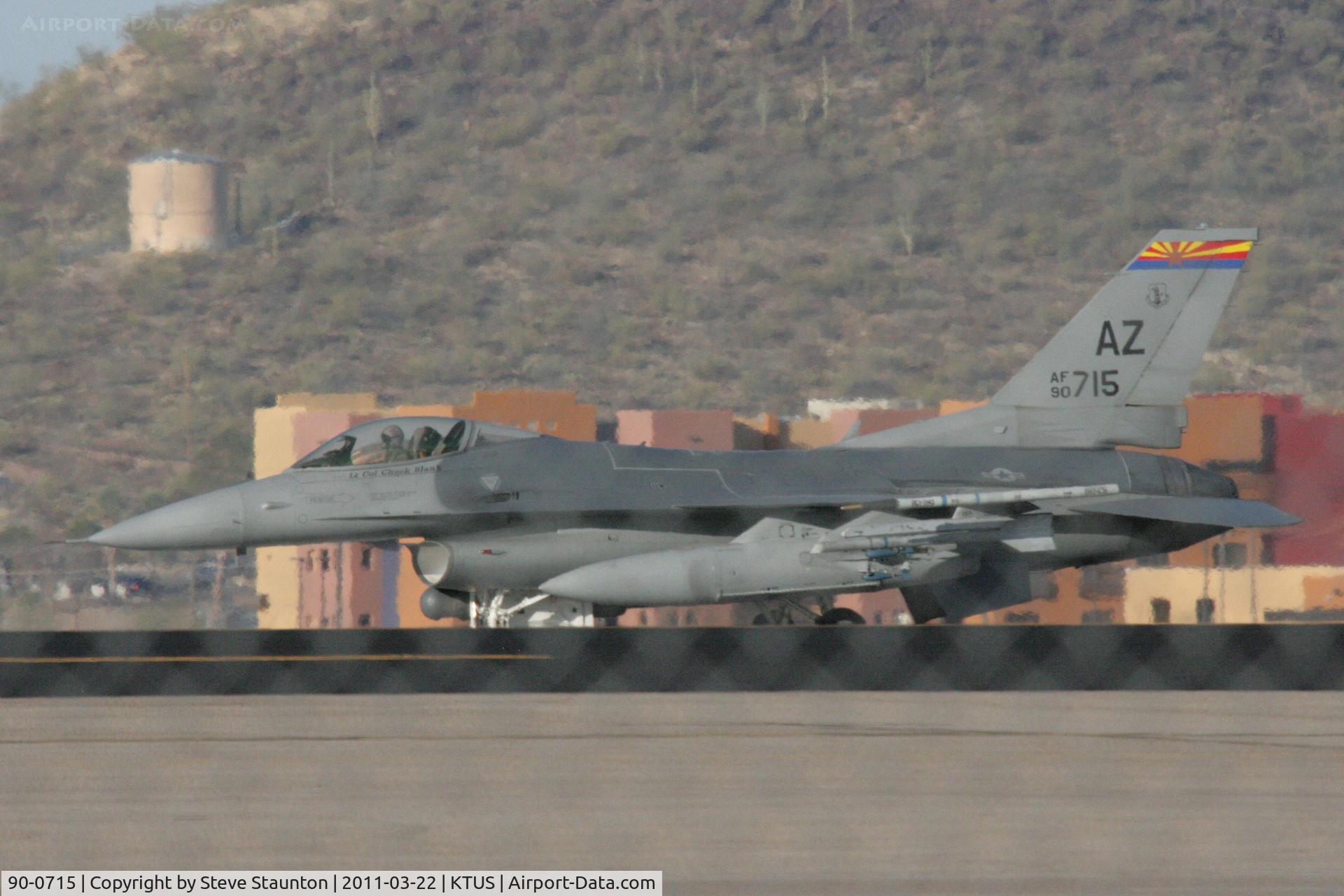 90-0715, 1990 General Dynamics F-16C Fighting Falcon C/N 1C-323, Taken at Tucson International Airport, in March 2011 whilst on an Aeroprint Aviation tour