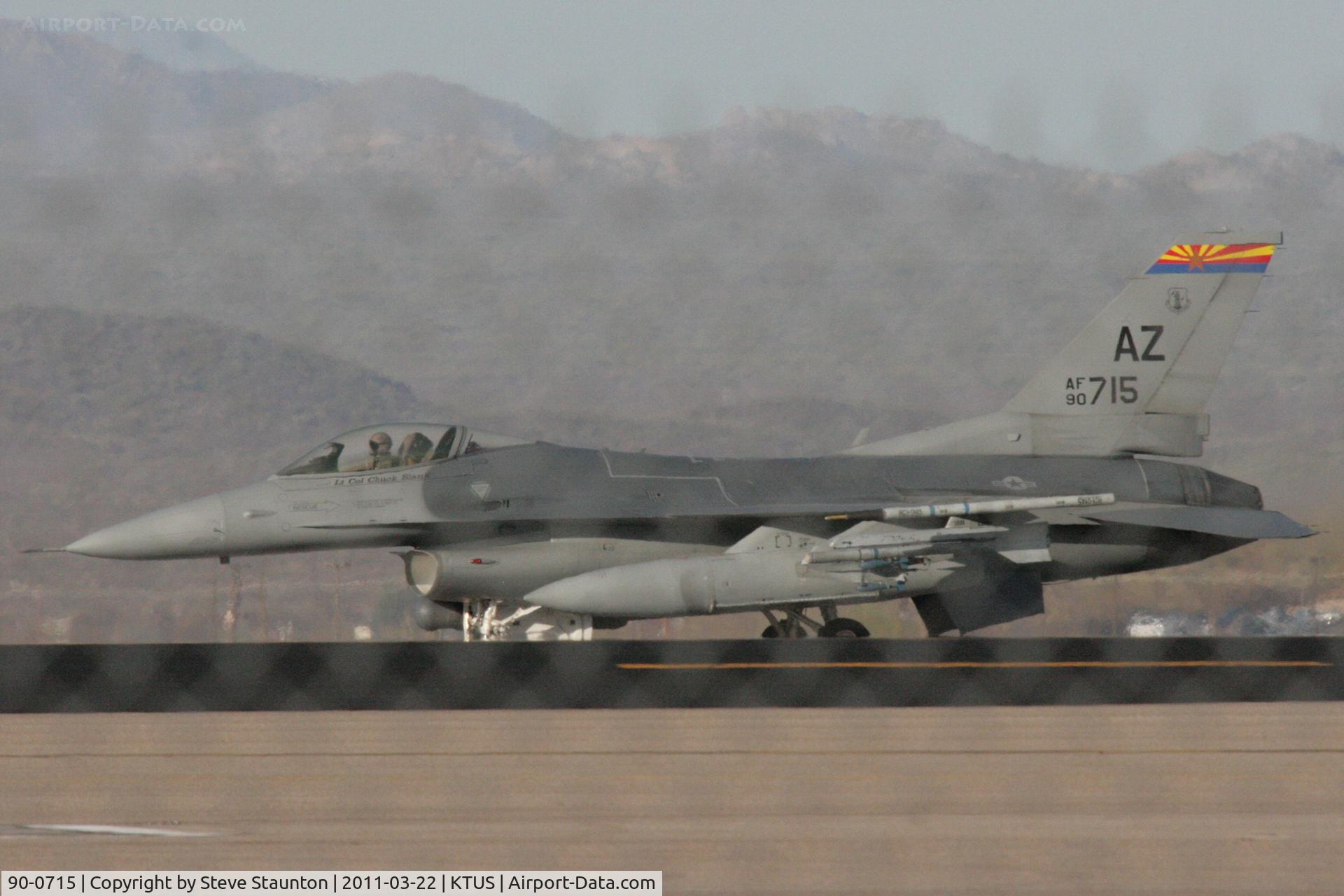 90-0715, 1990 General Dynamics F-16C Fighting Falcon C/N 1C-323, Taken at Tucson International Airport, in March 2011 whilst on an Aeroprint Aviation tour
