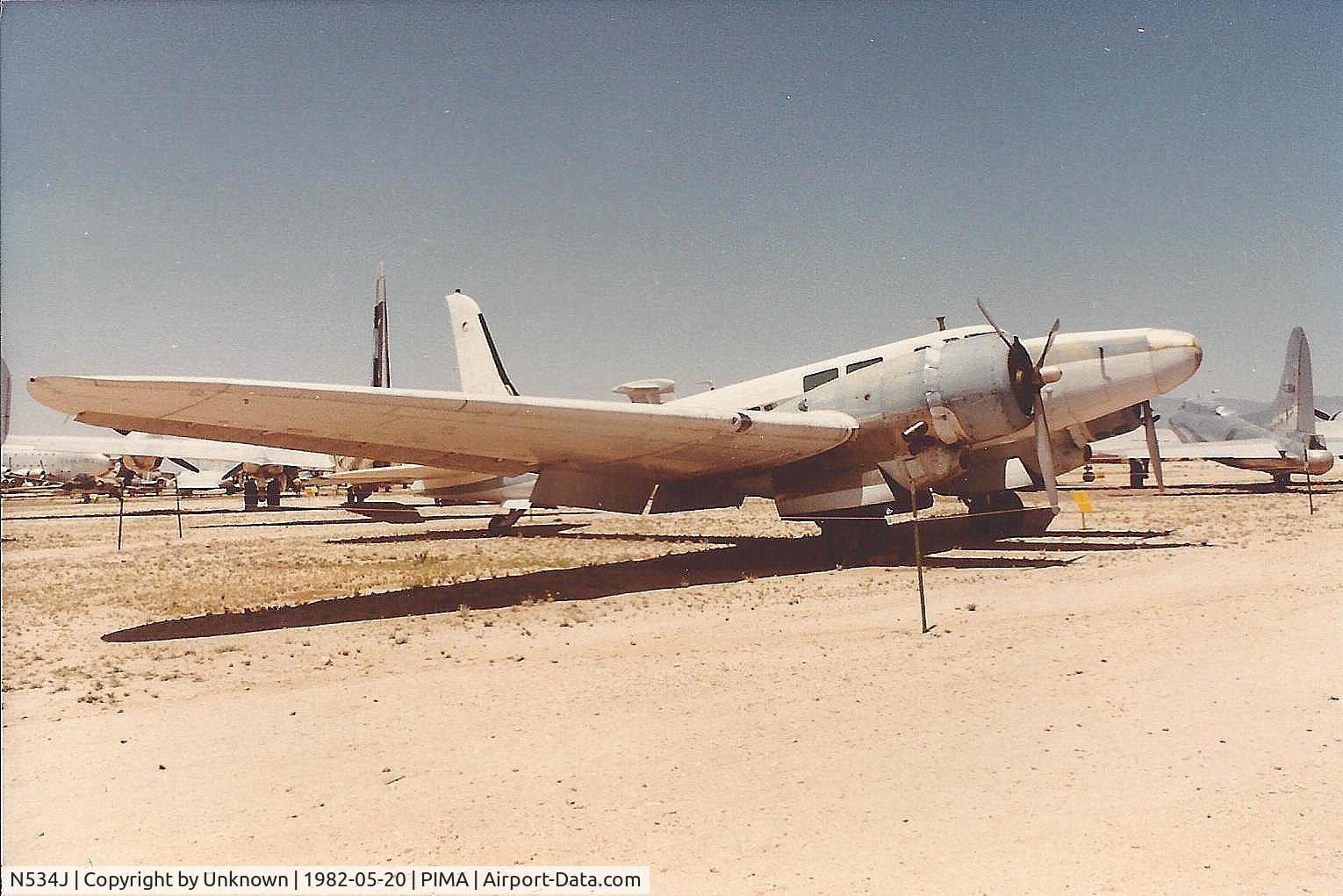 N534J, 1939 Douglas B-23 Dragon C/N 2737, Parked in Pima Air Museum in 1982.