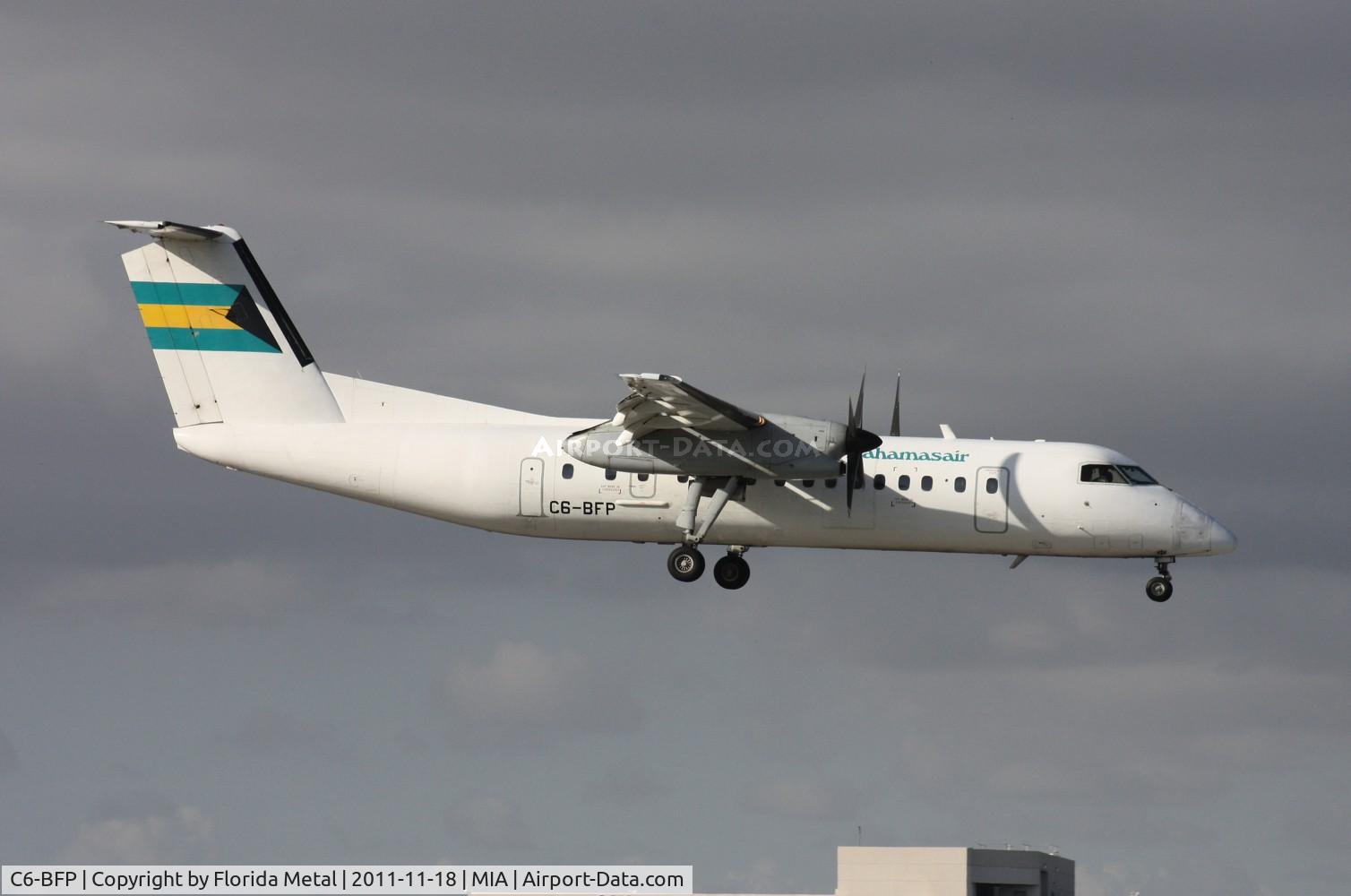 C6-BFP, 1991 De Havilland Canada DHC-8-314 Dash 8 C/N 309, Bahamas Dash 8 landing on Runway 9 by El Dorado