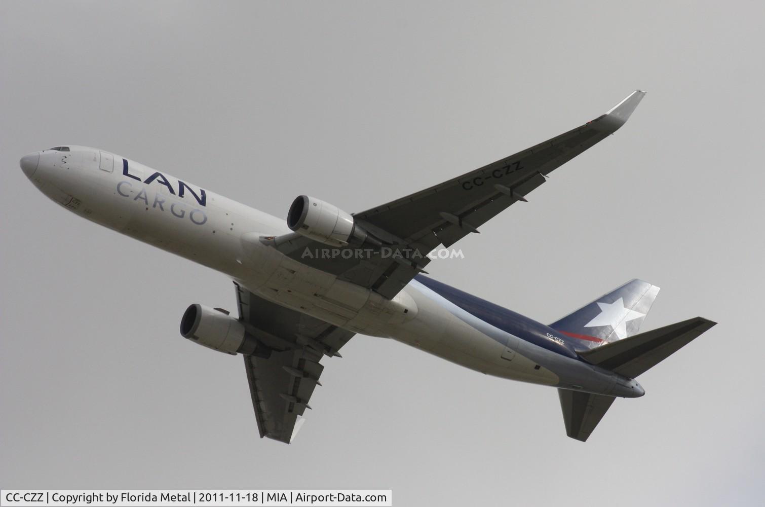 CC-CZZ, 1998 Boeing 767-316F/ER C/N 25756, One of my favorite paintjobs ever LAN Cargo 767-300F.  I was waiting at a light on Milam Dairy and Perimeter Rd on my way to 94th Aerosquadron due to wind shift when I grabbed this LAN out of my car