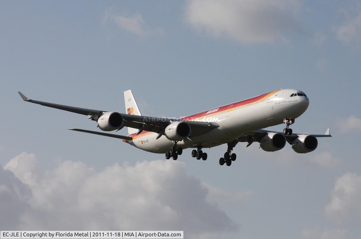 EC-JLE, 2005 Airbus A340-642 C/N 702, Iberia A340-600 landing by El Dorado
