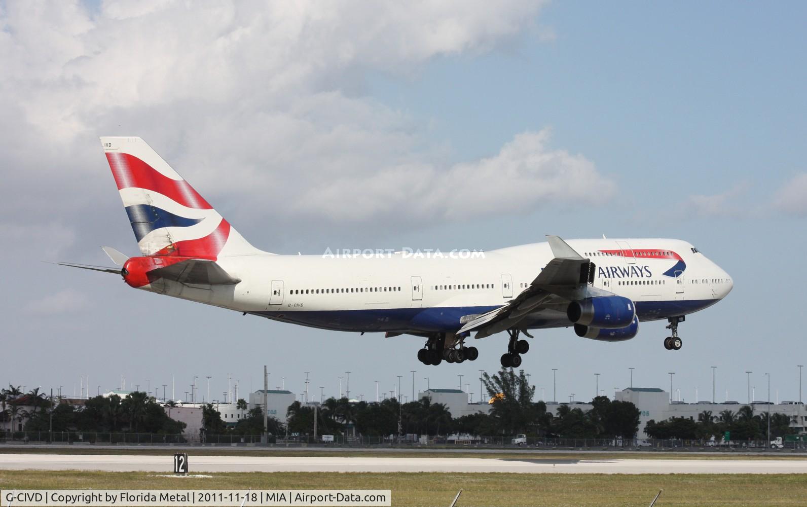 G-CIVD, 1994 Boeing 747-436 C/N 27349, British 747 landing in front of El Dorado
