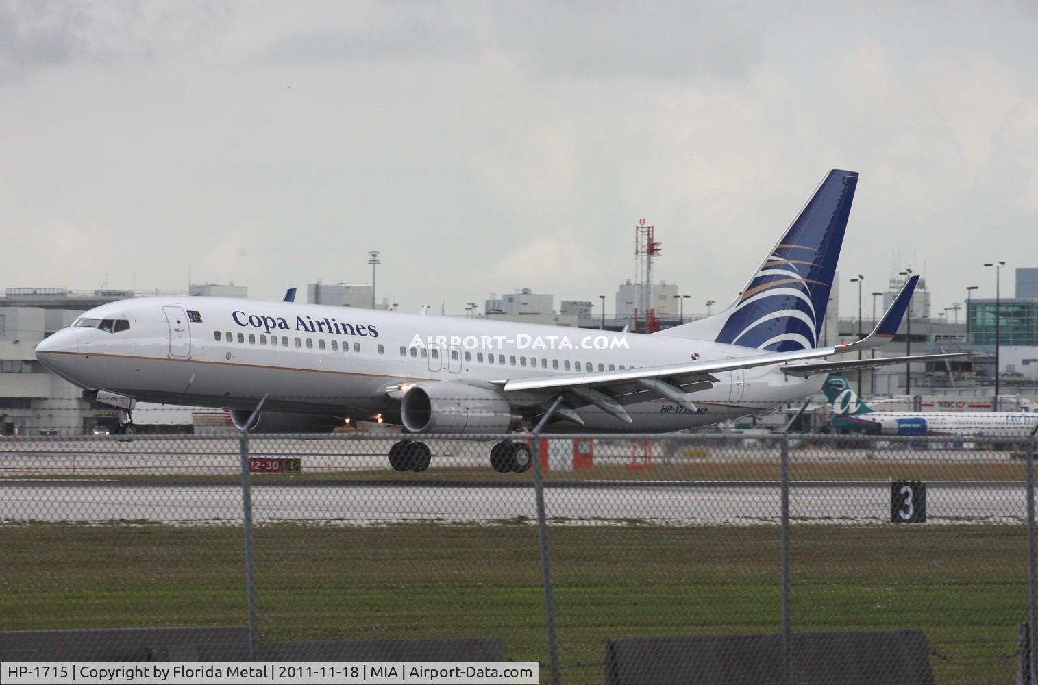 HP-1715, 2010 Boeing 737-8V3 C/N 40361, Copa 737-800 landing under cloud and wind shifting conditions Runway 27