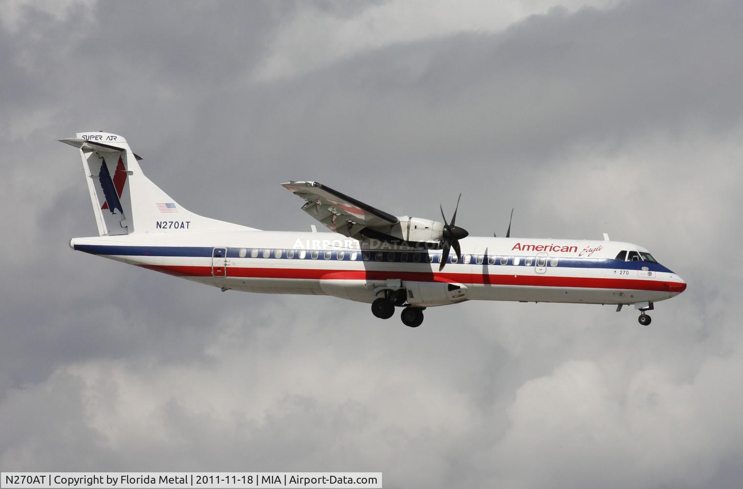 N270AT, 1991 ATR 72-212 C/N 270, American Eagle ATR-72 landing Runway 9
