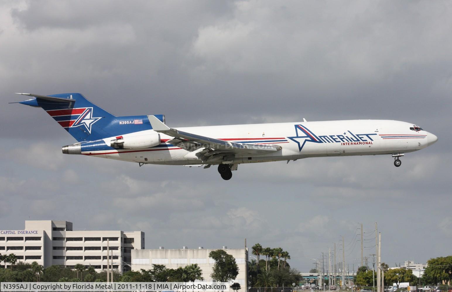 N395AJ, 1975 Boeing 727-233F C/N 21100, This Amerijet 727 did a lower than normal approach as you can see the Milam Dairy Rd. Extension in the background taken from El Dorado