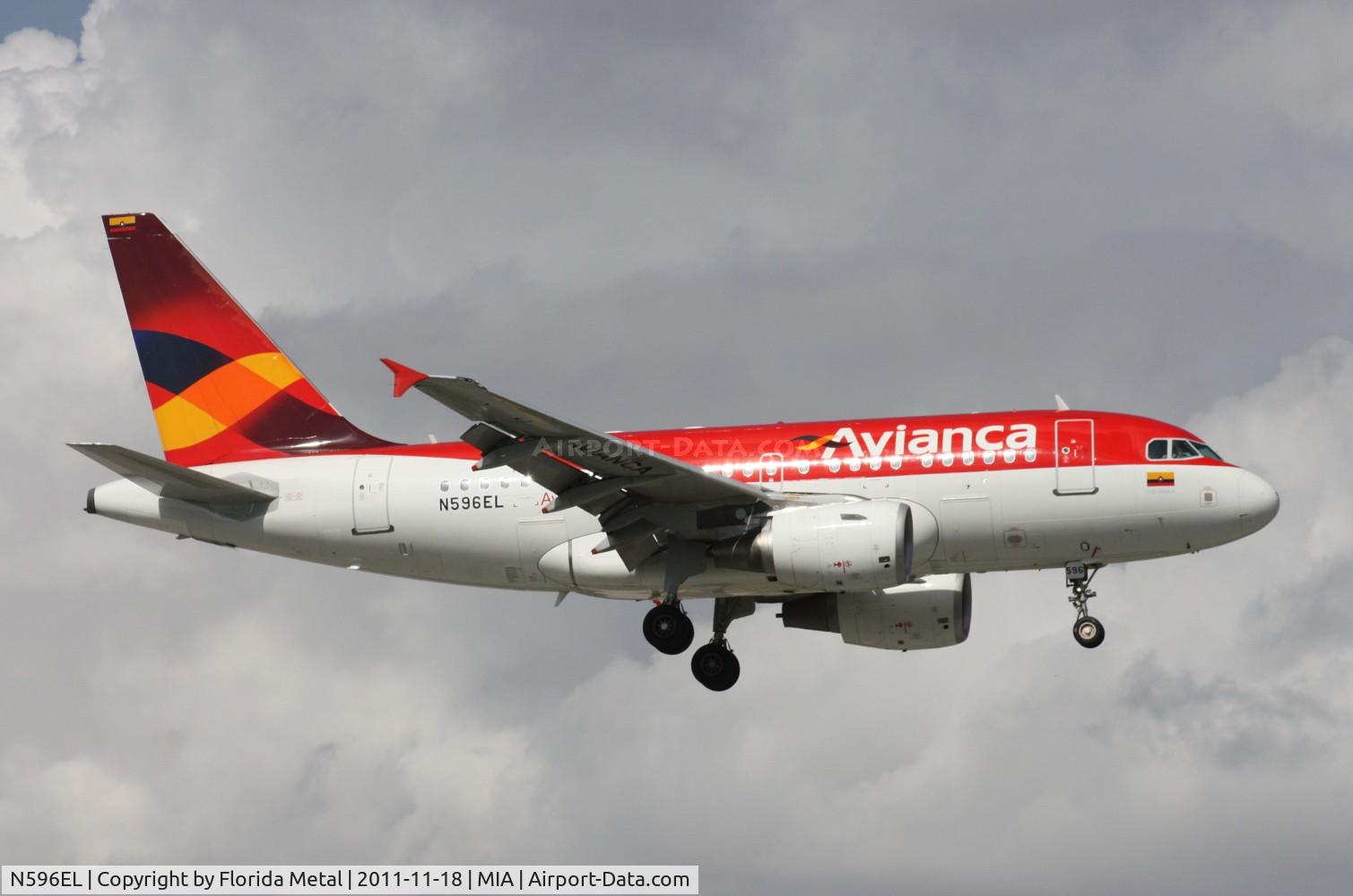 N596EL, 2005 Airbus A318-111 C/N 2523, Avianca A318 landing by El Dorado