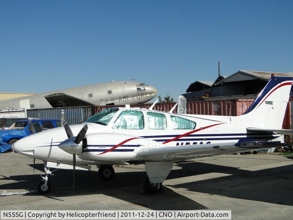 N55SG, 1976 Beech 95-B55 (T42A) Baron C/N TC-1955, Inside the paint shop area