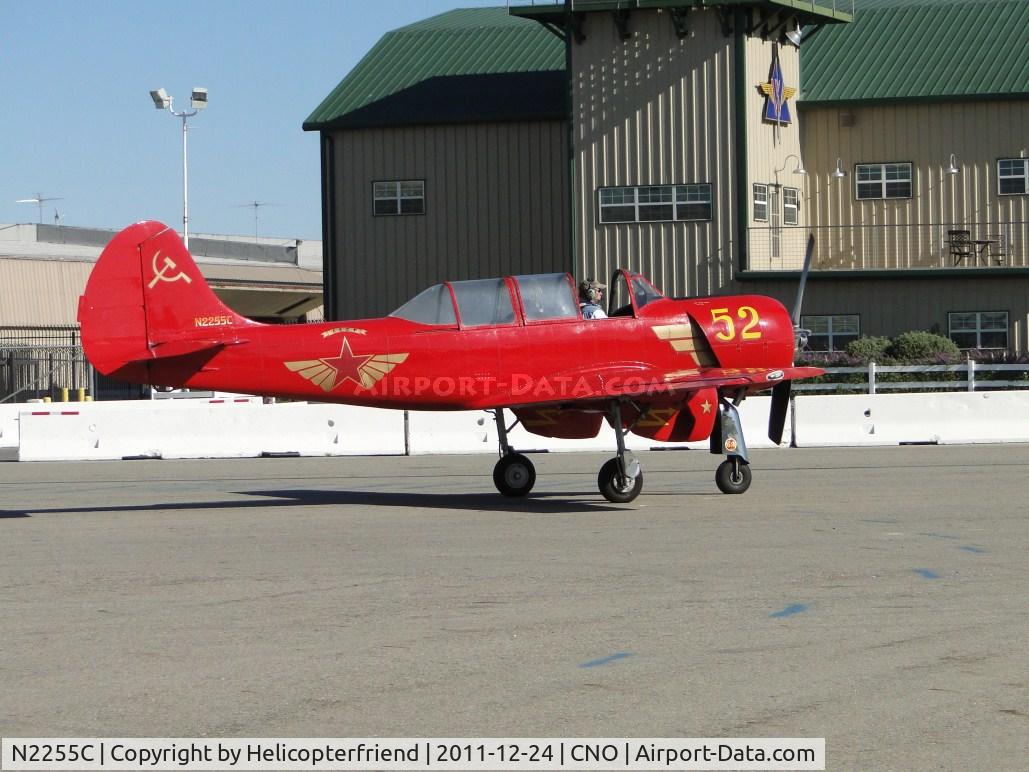 N2255C, 1985 Yakovlev Yak-52 C/N 855605, Slowing down to allow the Cessna to pull ahead