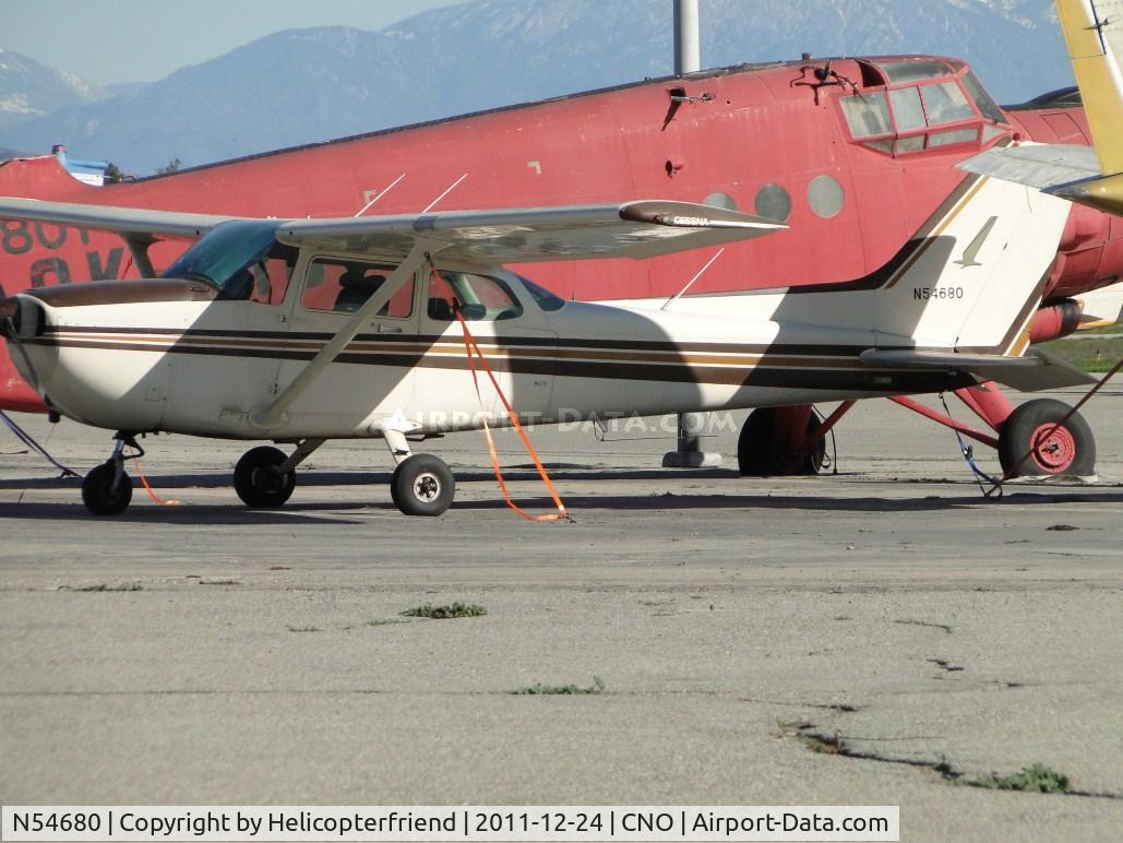 N54680, 1981 Cessna 172P C/N 17275035, Parked and tied down east of the tower