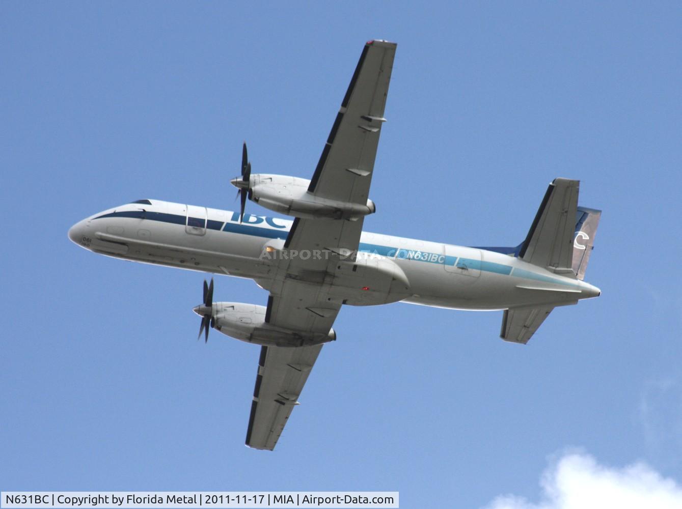 N631BC, 1986 Saab 340A C/N 340A-061, IBC Saab 340 departing Runway 27