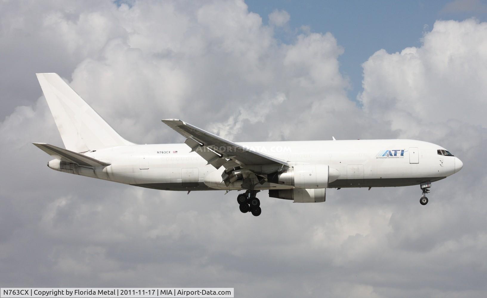 N763CX, 1983 Boeing 767-232 C/N 22223, ATI 767 landing by El Dorado